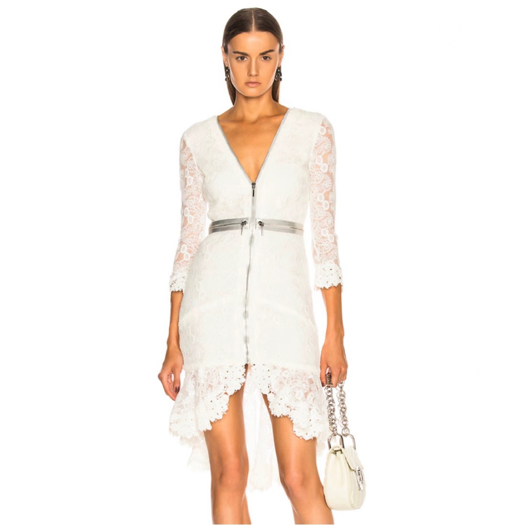 Alexis Revolve Ivory Embroidered Lace Mini Dress